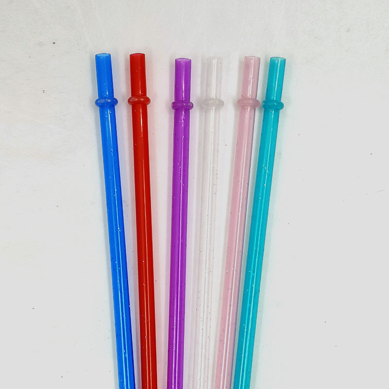 Colorful PP Plastic Glitter Straws with Buckle (Reusable)