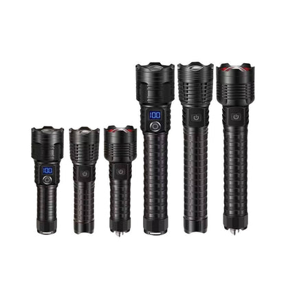 White Laser Zoomable Rechargeable LED Flashlight