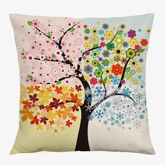 Set of 3 Vintage Plant Pillow Covers for Home Decor