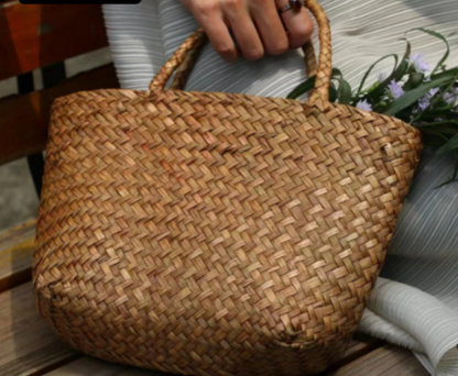 Natural Rattan Handwoven Tote Bag